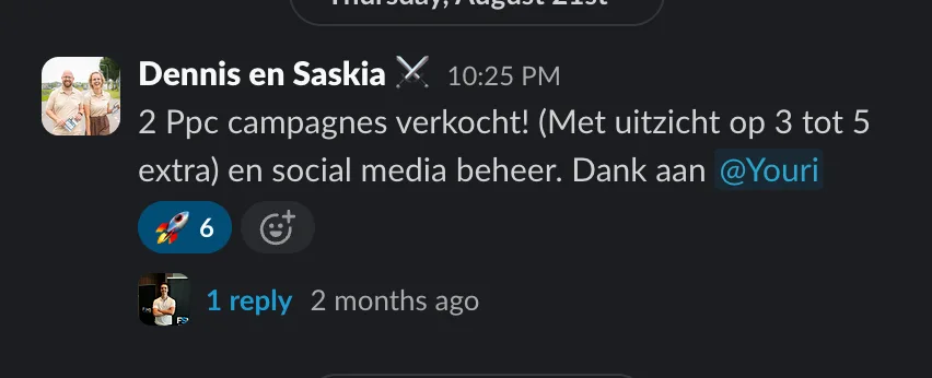 Twee nieuwe klanten van €1100 pm