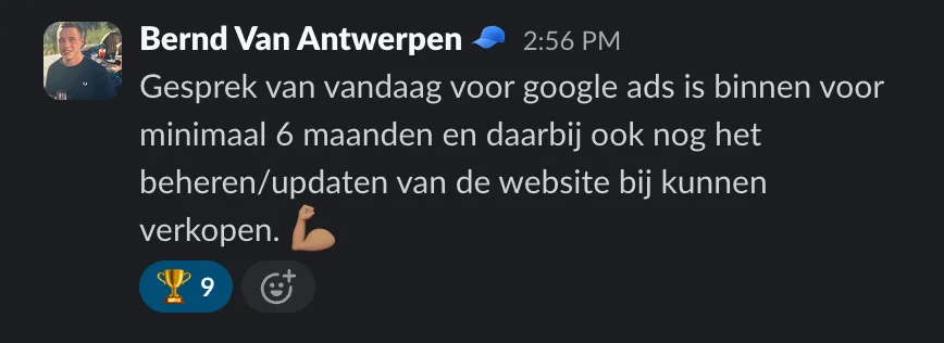 Klant met 6 maanden contract van €850 pm