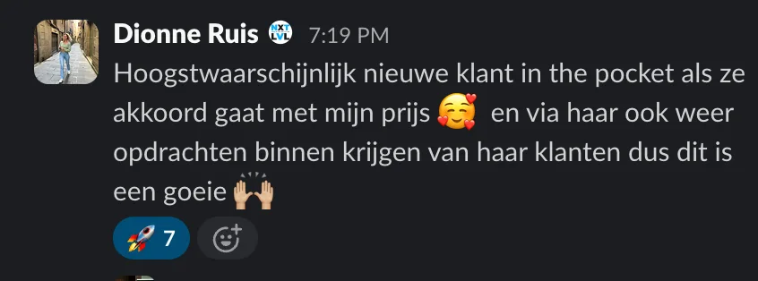 Drie maanden contract met klant voor €750 pm
